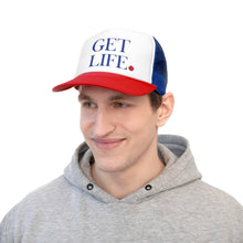 Load image into Gallery viewer, Get Life Trucker Hat (Red/Blue)