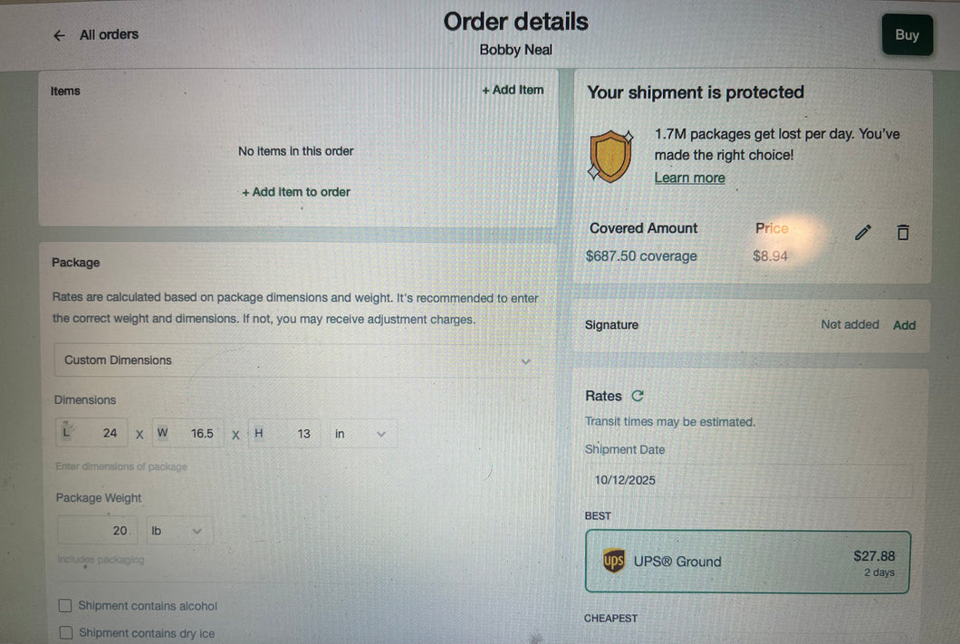 *CUSTOM SHIPPING LABELS* BOBBY NEAL - SIPNPROPER - Shipping labels x2 for Grandpa Pappy Glencairns