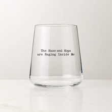 Load image into Gallery viewer, *CUSTOM PRE-ORDER* - Rob Guerra - THA HOPTOMETRIST - 24ct HAZE AND HOPS slanted tumbler
